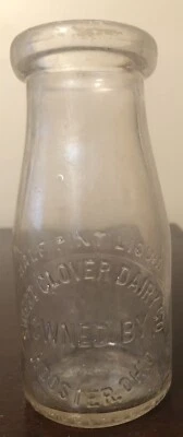 $12.50 • Buy Sweet Clover Dairy Half Pint Embossed Milk Bottle - Wooster, Ohio (OH)