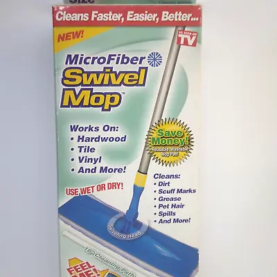 * OnTel MicroFiber Swivel Mop Complete Kit Clean Hardwood Tile Vinyl 16  Pad * • $26.96