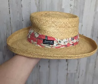 Vtg Original Panama Jack Straw Hat Small Medium Beach Outdoor Vacation Tropical  • $29.99