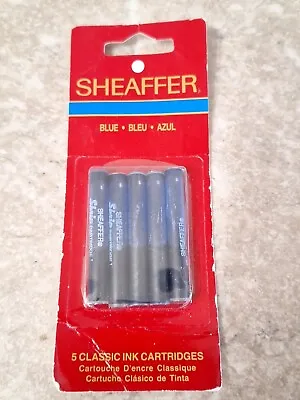 Vintage Sheaffer Classic Ink Cartridges 5 Pack Blue • $10
