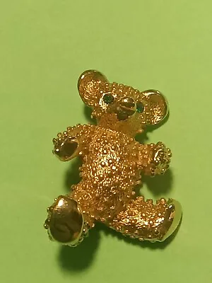 Vintage Sarah Coventry Goldtone Teddy Bear Brooch Pin • $9.99