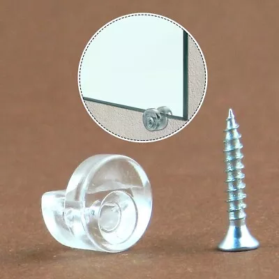 Glass Bracket Mounting Kit Easy Hang For 4mm Thick Mirror Sturdy Clips • £3.36