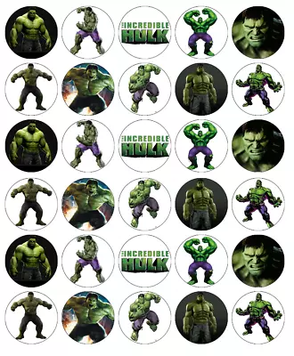 30 Marvel Hulk Edible Wafer Paper Cupcake Toppers Wafer Paper Fairy Cake Toppers • £2.50