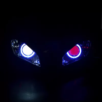 Red Demon Eye+Blue Angel Eye+HID Headlight Assembly For Yamaha YZF R6 2008-2014 • $312.99