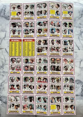 1980 Topps Football Set Of 2 Uncut Sheets Of 1979 NFL Team Leaders Mail In • $24.99