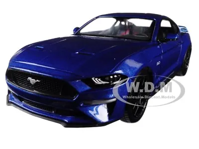 2018 Ford Mustang Gt 5.0 Blue W/ Black Wheels 1/24 Diecast Car By Motormax 79352 • $19.99