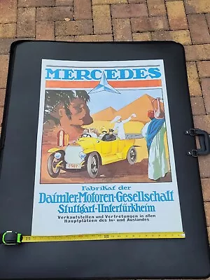 Vintage Mercedes Benz Advertising Poster 33 ×23.5  Printed In Germany #1 Rare! • $187.46