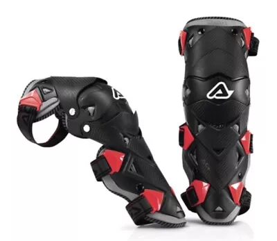 Acerbis Impact EVO 3.0 Knee Shin Guards Black Red Motocross Protection MX Gear • $31