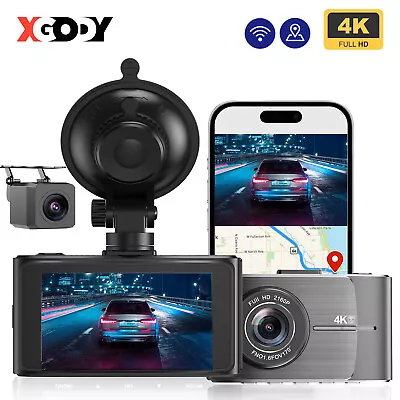 Car DVR Dash Cam 4K+1080P Front And Rear GPS Tracking WIFI APP Reverse Camera • $89.99