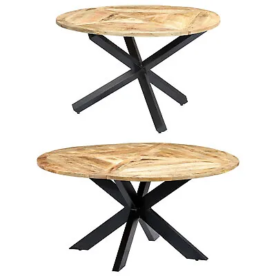 £270.99 • Buy Solid Mango Wood Dining Table Round Dining Room Table 150 Cm/120 Cm VidaXL