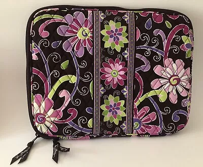 Vera Bradley Floral Laptop Zippered Case Purple Pink Green 13.5” Wide Inside Pkt • $9