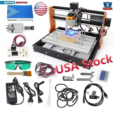 【USA】3018 Pro CNC Router With 15W Laser Engraver Milling Machine W/ Limit Switch • $299.99