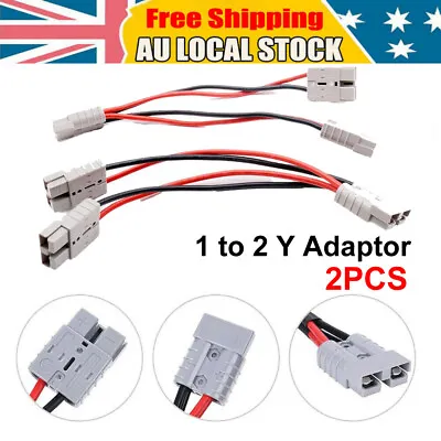 $28.99 • Buy 2PCS 50 Amp Anderson Plug Connector Double Y Adaptor 1 To 2 6mm Automotive Cable