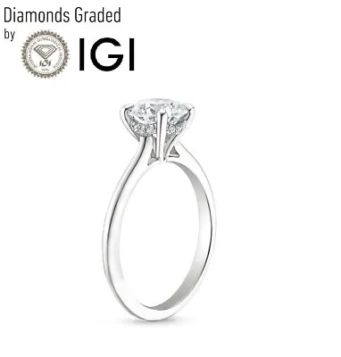 F/VS1 2.00 Ct IGI Lab-Created Round Diamond Engagement Ring 18K White Gold • £1344