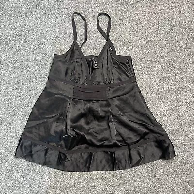 Marc By Marc Jacobs Black Satin Camisole Size 2 100% Silk • £11.58