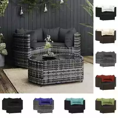 Patio Furniture Set 4 Piece Modern Lounge Set With Cushions Poly Rattan VidaXL • $516.99