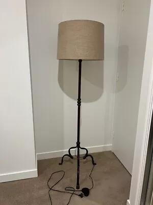 Vintage Wrought Iron Floor Lamps sold As Pair Professionally Rewired  • $900