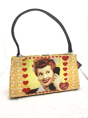 Vintage I Love Lucy Bright Yellow Handbag/ Purse/ Clutch With Handle 11  Wide • $11.93