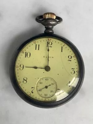 Antique Elgin 925 Sterling Silver Pocket Watch • $150