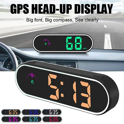 Car Digital GPS HUD Head Up Display MPH Speedometer Compass LCD Alarm Universal • £11.87