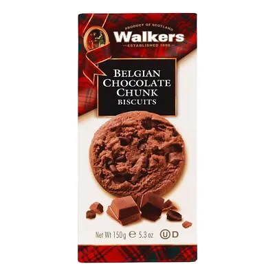 Walkers Belgian Chocolate Chunk Biscuits 150g Shortbread Biscuits • £7.49