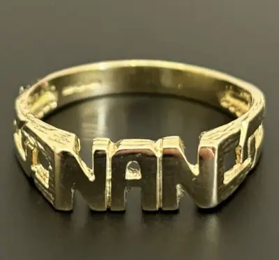 9ct 375 Yellow Gold Nan Ring Size N US 6 3/4 • £125