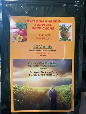  Herbs Culinary/medicinal 32 Varieties  Doomsday/survival Seed Cache Heirloom • $59.99