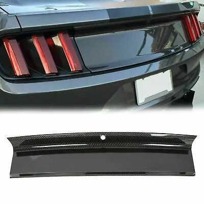 For 2015-2021-2023 Ford Mustang Carbon Fiber Look Trunk Panel Decklid Trim Cover • $49.75