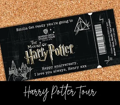 Personalised Harry Potter Birthday Surprise Studio Tour Ticket Voucher Gift Idea • £4.25