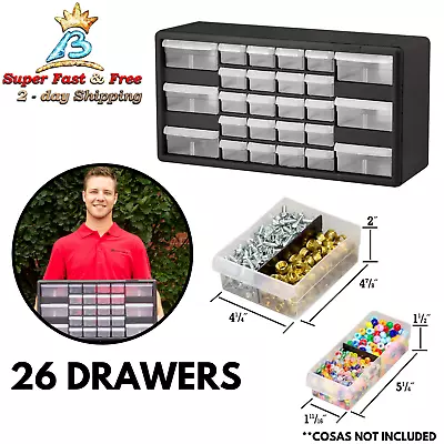 Drawer Organizer Cabinet Storage Plastic Parts Small Bin Box Tool Organization • $95.23