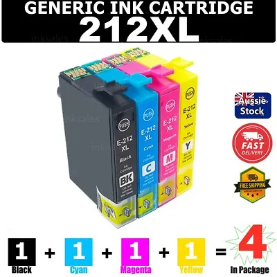 $32.40 • Buy 4x Generic Ink Cartridge 212XL 212 XL For Epson XP2100 XP3100 XP3105 XP4100 2830