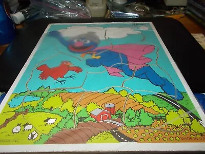 Vtg Playskool  Wood Puzzle  Muppets  Super Grover 315-27 10 Pc Missing 1 Piece • $8