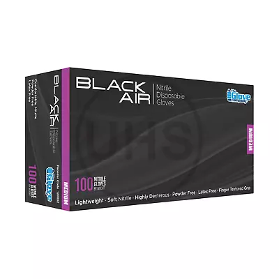 Black Air Disposable Nitrile Gloves | Medium | Latex & Powder Free | AUS SELLER • $18.95