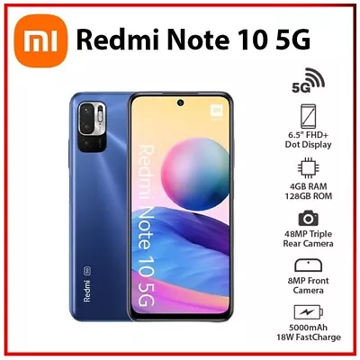 (Unlocked) Xiaomi Redmi Note 10 5G 4GB+128GB BLUE Dual SIM Android Mobile Phone • $455