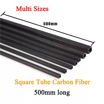 Carbon Fiber Square Tube Outer Diameter 1.7 2mm 2.5 3 4 5 6mm 8mm 10mm X 500mm • $14.68