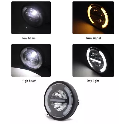 7 Inch Motorcycle LED Headlight W/ Housing Cover Bucket Round Headlamp Universal • $37.04