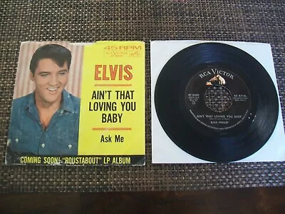 ELVIS PRESLEY - Ain't That Loving You Baby 45 W/Picture Sleeve.1964.  • $9.50