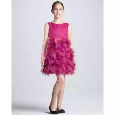 Marchesa Neiman Marcus + Target Girls Dress Sz L 10 12 Fuchsia Pink Petal Skirt • $45