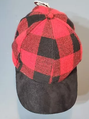 Buffalo Plaid SO Brand Adjustable Ball Cap Hat Wool Polyester Blend OSFM • $12.88