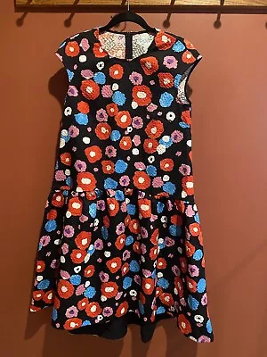 Marimekko Fiija Dress Black Floral Dress Size L/XL • $125