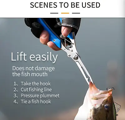 $7.85 • Buy Fishing Pliers Braid Scissors Line Cutter TACKLE Trace Split Ring Tool Lip Grip