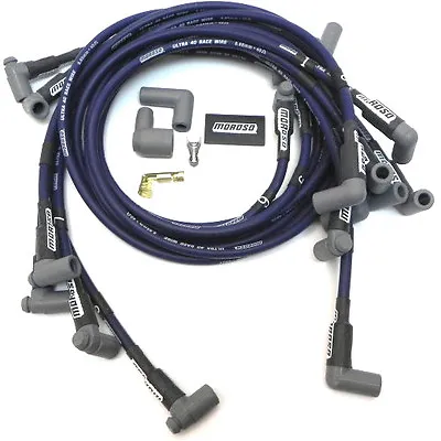 MOROSO Ultra 40 SBC 350 Sleeved Spark Plug Wires 90 Deg Boots HEI Under Header • $235.99