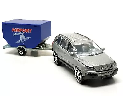 Majorette Volvo XC90 Silver + Airport Luggage Container Trailer 1:61 No Package • $17.32