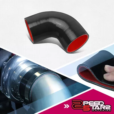 2.5  90-degree Elbow Coupler 3-ply Black/red Silicone Hose Coupler Turbo/intake • $11.08