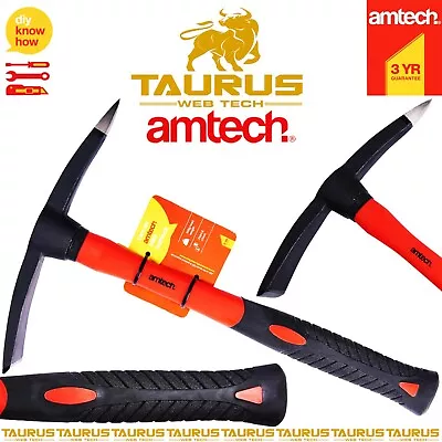 AMTECH Mini Mattock FIBREGLASS SHAFT Camping DIY Pickaxe Garden DIG Farm Tool UK • £10.95