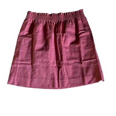 J. Crew Womens Linen Blend City Mini Sidewalk Skirt Elastic Waist Coral Size 6 • $21