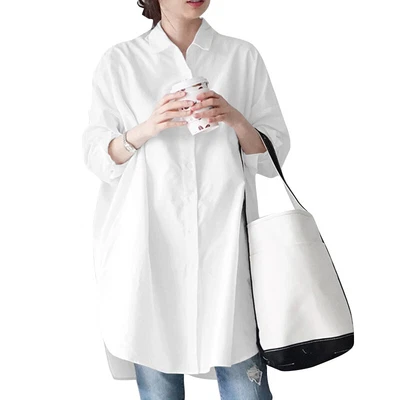 £14.05 • Buy ZANZEA Women Long Sleeve Collared Shirt High Low Curved Tops Casual Loose Blouse