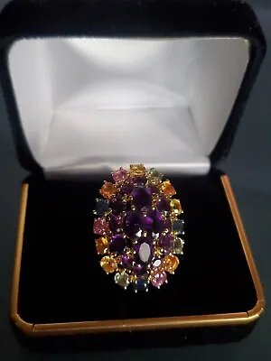 Colleen Lopez Silver 925 Amethyst & Multi- Sapphire Ring Size 7 NWOT  • $142