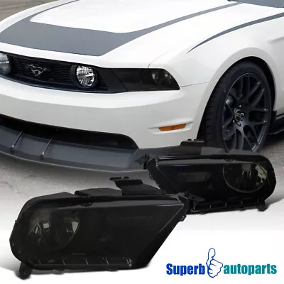 Fit 2010-2014 Ford Mustang Diamond Headlights 10-14 Head Lamps Smoke Replacement • $77.98