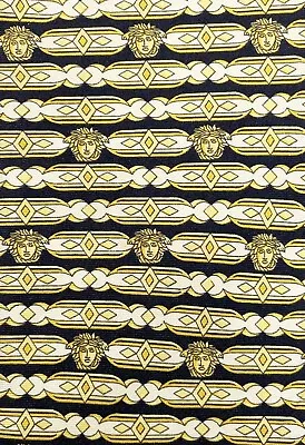 Gianni Versace Medusa Logo Black Gold Art  Made In Italy Silk Necktie Tie Fe1223 • $31.99